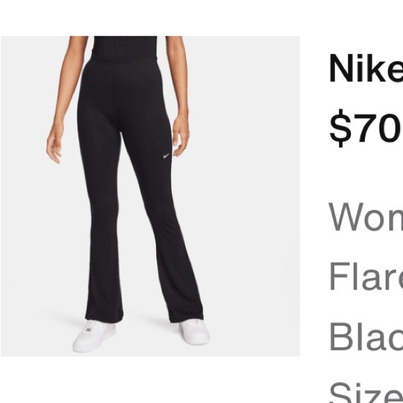Nike Women's Classic Black Flare Pants - Picture 1 of 4